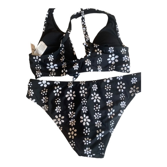CUPSHE Women's Two Piece Bikini Set Floral Print Knot Bunny Tie - Size Medium - Picture 7 of 9